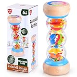 PLAY Regenmacher Rassel Baby Holz, Montessori Spielzeug Baby Rassel Baby Regenmacher Stick Montessori Spielzeug für Babys, Baby Rassel Shaker Sensorik Baby Spielzeug Geschenk, 7 Zoll
