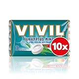 VIVIL Rollen Eukalyptus-Minze, 10 x 3er Pack, starke Pastillen mit Eukylaptusgeschmack, zuckerfrei & vegan, 30 x 28g