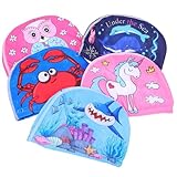 Kisangel 5st Badekappe Für Damen Badekappe Schwimmhut Bademütze Damen Haar-Badekappe Schwimmbrille Schwimmkappe Badekappe Schwimmer Taucherbrille Colorful Polyester