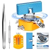 JOREST Uhr Batteriewechsel Werkzeug, Uhrenwerkzeug Gehäuseöffner dient zum Drehen des geöffneten Uhrendeckels, Uhren Gehäusebodenöffner, halterung, Pinzette, Anweisung