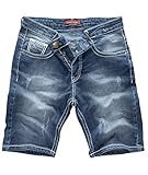 Rock Creek Herren Shorts Jeansshorts Denim Stretch Sommer Shorts Regular Slim [RC-2134 - Blue White - W36]