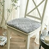 Ovale Plüsch-Stuhlkissen, dick, warm, rutschfest, abnehmbar, waschbar, F, 43 x 43 cm