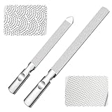 2pcs Doppelseitige Edelstahl Nagelfeile, Waschbar Metall-Nagelfeile Set mit Rutschfestem Griff, für Damen und Herren