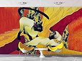 Katze Frolic 3D Tapete Poster Restaurant Schlafzimmer Wohnzimmer Sofa TV Dekorative Wand-300cm×210cm