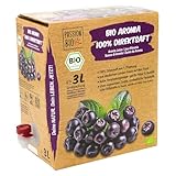 Bio Aronia Direktsaft, 3 Liter - aus deutschem Anbau - Aroniasaft aus 100% Aroniabeeren, 30 Tage Vorratspackung - Veganer Aronia Saft, ohne zugesetzten Zucker, ohne Süßstoffe (lt. Gesetz)