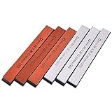 EMOTREE 6 Stück Schleifstein Set 180# 400# 800# 1500# 2000# 3000# Messerschärfer Mit Rutschfester Oberfläche