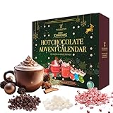 Heiße Schokolade Adventskalender 2023 - Gourmet 24 Tage Heiße Schokolade Inklusive Geröstete Marshmallows Haselnüsse Lebkuchen Gesalzen Vanille Zimt Weiße Schokolade Luxus-Sets