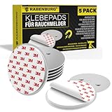 5 x Rauchmelder Magnethalter - Selbstklebende Magnetpads - 3M Klebepads mit Magnet Befestigung - Starke Magnete - Gasmelder, Feuermelder Magnethalterung