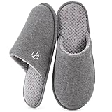 EverFoams Herren Strick Hausschuhe Leichter Memoryschaum Innen Pantoffeln,Dunkelgrau,44/45 EU