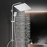 Görbach Edelstahl Duschsystem Duschset ohne Armatur Regendusche Überkopfbrauseset (SJ-E3030CP), Chrom