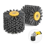 EXLECO 2 Nylonbürsten #120 Körnung Drahtziehrad Pinsel Polierbürste für Satiniermaschine Schwarz Schleifbürste Polierscheibe Bürste Borstenbürste Grit Bürste für 19mm Durchmesser Holz Bürsten Maschine