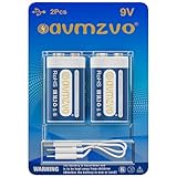 avmzvo 9V Akku, Wiederaufladbare Batterien blockbatterie 1350mAh (2 Stück) mit USB-C-Schnellladung, Hohe Leistung, für Rauchmelder, Mikrofon, Spielzeug, Multimeter