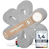 LoFelt® Pfannenschoner & Stapelschutz für Pfannen, Töpfe, Schüsseln und noch mehr Küchenutensilien - 5 Stück in L Ø 32cm - Pfannenschutz Topfschutz aus Filz in Hellgrau - Blumenform
