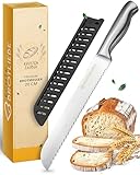 KRUSTENZAUBER Scharfes Brotmesser mit Wellenschliff mit 20cm Klingenlänge, Großes Brotschneidemesser aus langlebigen Edelstahl für präzises und müheloses Brot Schneiden, Sägemesser für Brot & Brötchen
