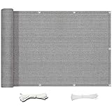 Balkon 90x1000cm grau HDPE UV-Schutz langlebiger Gartenzaun für Privatsphäre Höhe 90cm inklusive Seil und Kabelbinder