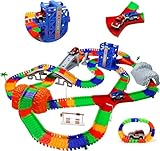 Autorennbahn für Kinder mit 2 Spielzeugauto, Kinderspielzeug ab 2 3 4 5 6 7 Jahre Junge，309PCS Car Track Rennbahnen, Racing Circuit Autorennbahn, Geschenk 3 4 5 Jahre Junge Mädchen, 505cm Länge