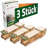 GARDIGO® Mausefalle Lebend 3er Set | Tierfreundliche Lebendfalle für Mäuse | Leicht zu Verwenden | Wiederverwendbare und Hygienische Mäusefalle | Mäuseabwehr, Mäuse vertreiben | Maus, Mouse Trap