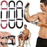 Verstellbarer Twister Armtrainer ,Multifunktionaler U-förmiger Heim-Brustexpander, mit Federarmkraftstange ,für Schulter-, Arm- und Brustübungen (blau-schwarz)