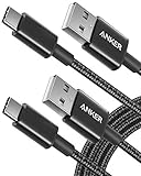 Anker USB C Kabel, [2 Stück 1,8m] Ladekabel USB C Nylon Geflochten Schnellladekabel, USB auf USB C Kabel für Samsung Galaxy S24 S23 S22 Ultra Note 20 iPhone 16 15 14 Pro Max iPad MacBook