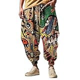 Generisch Jogginghose Herren, Lockere Socke, lässig, weit, Sweathose, Bedruckt, japanischer Stil, Schnürung, Übergangshose, schmale Sporthose, Streetwear