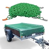 CargoVA® Anhängernetz 2x3M - Hängernetz mit Gummiseil und Eckenmarkierung - zur perfekten Ladungssicherung