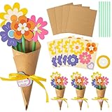 Miaoyak 24-teiliges Bastelset für Blumenstrauß, zum Selbermachen von Blumensträußen, Geburtstagskarten für Schwester, Dankeschön für Muttertag, Lehrer, Wertschätzungswoche