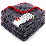Glart 443TP Mikrofasertücher 3er Set – 600 GSM – 40x40 cm – Flauschige Auto Poliertücher für Trocknung & Pflege – Ultraweich, fusselfrei & saugstark – Für Autopflege, Motorrad, Boot & Haushalt