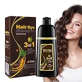 Dunkelbraun Haarfärbeshampoo für graues Haar Sofort-Haarfarben-Shampoo Haarfärbemittel Haarfärbung in Minuten Hair Color Shampoo Natürliche und langanhaltende Farbe für Männer und Frauen 500ML