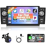 Podofo [2+64G] Car Stereo for FIAT Punto 05-09 / Linea 07-11 with Wireless CarPlay & Android Auto 7' Touch Screen Bluetooth Audio with GPS Navigation/Mirror Link/WiFi/RDS/Hi-Fi+AHD Backup Camera+MIC