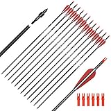 Elong 12 Stück Pfeile 31 Zoll Carbonpfeile Bogenpfeile Jagdpfeile für Bogen Recurvebogen Langbogen und Traditionellen Bogen Outdoor Zielschießen