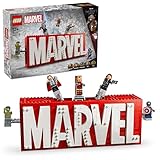 LEGO Marvel: Marvel Logo & Minifiguren - Sammlerstück inkl. Hulk, Thor, Iron Man, Black Widow und Captain America - Bauset mit Avengers Figuren - Geschenk für Jungen und Mädchen ab 12 Jahren 76313
