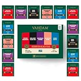 VAHDAM, Schwarz Tee Probierset (5 Geschmacksrichtungen, 20 Teebeutel) Teesortenpackung | Langblatt Pyramide Schwarzer Teebeutel | Geschenke Für Frauen & Männer, Tee Sortiment