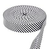 PH PandaHall 22 m Einfaches Schrägband Mit Schwarzen Und Weißen Streifen 20mm Einfaches Einfassen Zum Nähen Paspelieren Säumen Herstellen von Bekleidung Haarschleifen