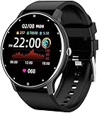 Micmetago vitalpulse Watch - Gesundpur Smartwatch IP67 Wasserdicht, Fitness Tracker mit Benachrichtigungen, Anruf- & Nachrichtenanzeige, Leichtes und Ergonomisches Design, Sport (Schwarz)
