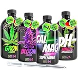 HOMEGROW24 Dünger-Quartett, für die ganzheitliche Pflege von Cannabis-Pflanzen, 4er Set je 250 ml, für reiche Ernte und gesunde Pflanzen