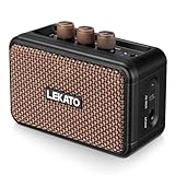 LEKATO Mini-Gitarrenverstärker, 5 W, wiederaufladbar, E-Gitarrenverstärker mit Clean/Overdriver-Effekten, Bluetooth 5.0, tragbarer Übungsgitarrenverstärker für Heimübungen und Musikparty
