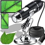 Retoo Digital Mikroskop Kamera mit 1600x Vergrößerung Endoskop, 8 LED-Leuchte, kompatibel mit Windows XP, Vista, 8,10, Android, Mini Videokamera, Digitalmikroskop mit Metallständer, Mini Kamera