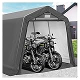 QSTGX Zeltgarage Gartenhaus Kunststoff Stabil und windbeständig Ganzjähriger Schutz für Motorräder, Gartengeräte, Spielzeug, Rasenmäher(1.8x3x2 m)