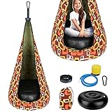 Hängehöhle für Kinder Wikay Hängesessel Kinderhängesitz für innen und draußen, Kinder Hängesack als Fly Schaukel, Kinderhängeplatz Hängeschaukel mit Sitzkissen, max 200kg belastbar 70 x 140cm