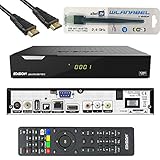 Kabelabel Edison Kabelreceiver Hybrid für digitales Kabelfernsehen inkl. HDMI Kabel Set: (6.DVB-C/T2/S2 (+LAN,WLAN,CA+CI))