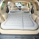 Auto Matratze, SUV Auto Luftmatratze mit Luftpumpe, 2 Kissen, Verdickte Beflockung Aufblasbare Auto Bett Kofferraum für Camping Reisen Hinterhof Strand