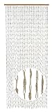 Kobolo Türvorhang Loop, Papiervorhang, 90x200 cm, 36 Stränge, grau, Fliegenvorhang aus Naturmaterial in Bastoptik, dekorativ & natürlich für Tür, Balkon, Terrasse & Innenbereich