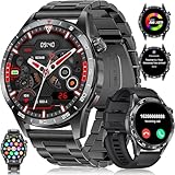 LIGE Smartwatch Herren mit 400mAh Lange Akkulaufzeit für Android iOS,1.43'' Amoled Display,110+ Sportmodi,Bluetooth-Anrufe,IP68 Wasserdicht Fitnessuhr mit Herzfrequenz, SpO2, Schlafmonitor,3 Armbänder