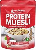 IronMaxx Protein Müsli - Banane 550g Beutel | Veganes High Protein Müsli laktosefrei | Reduzierter Zuckergehalt & Low Carb