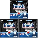 Finish Ultimate Infinity Shine Spülmaschinentabs – Geschirrspültabs für Tiefenreinigung, Fettlösekraft und Glanz mit Schutzschild – 80 Finish Caps (Packung mit 3)
