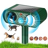 Weskjer Ultraschall Solar Tiervertreiber, Abwehr mit Bewegungsmelder und Blinklichtern, Ultraschall Hundevertreiber mit LED Blinklichtern, Solar Tiervertreiber für Garten, Feld, Bauernhof