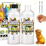 Cieex 200ML Glasur für Ton Lufttrocknend, Gloss Varnish Air Dry Clay, Glanzlack für Modelliermasse, Wasserdicht, kratzfest, Design für Modelliermasse Lufttrocknend, Klarlack Glänzend
