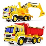 GizmoVine Juguetes Niño,Excavadora Juguete Grande,Escavadoras Juguetes 2 años,Proporción de Modelo 1:16,Juguetes Con 4 Sonidos y Luces