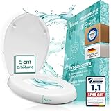 BELAVENA® WC Sitzerhöhung 5cm inkl. Absenkautomatik für bequemes Sitzen & Aufstehen/Erhöhter Toilettensitz aus Duroplast bis 200 kg belastbar