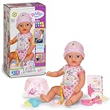 BABY Born Little Baby Girl, Babypuppe mit 7 Funktionen für Kleinkinder ab 1 Jahr, funktioniert ohne Batterie, 36 cm große Puppe, 835333 Zapf Creation, Black
